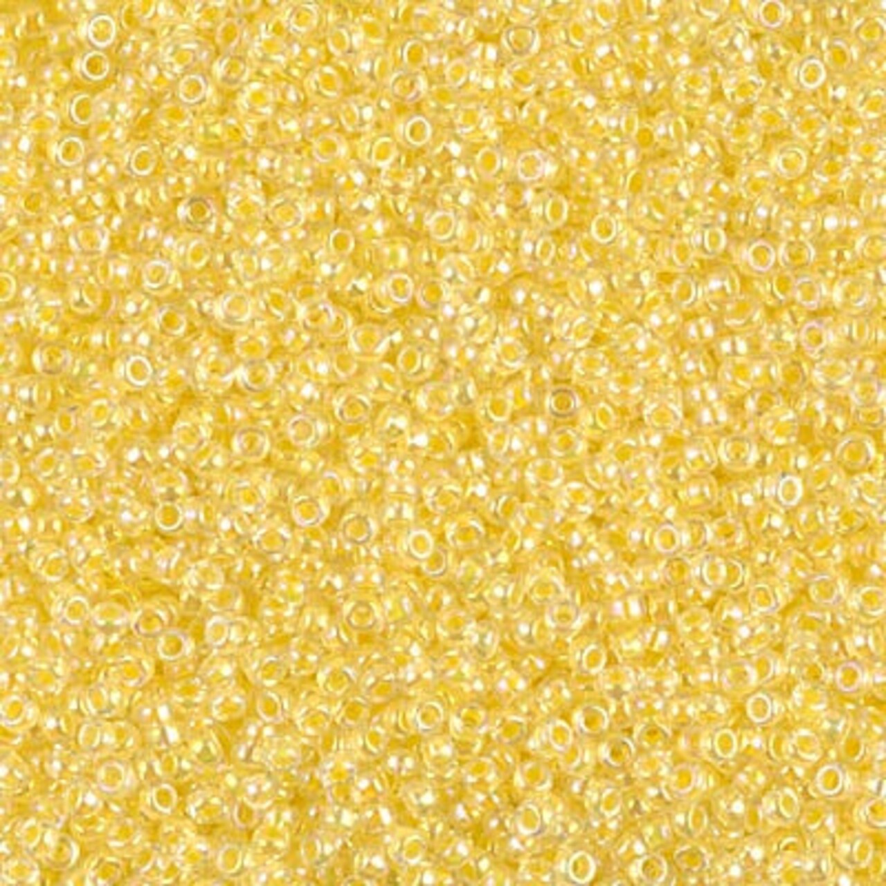 Miyuki 15/0 Round Seed Bead, Light Yellow Lined Crystal AB, #273, 8 grams